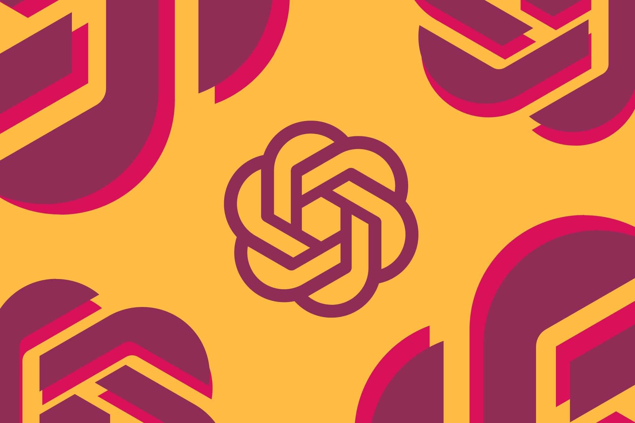 Logotipo de OpenAI sobre fondo amarillo simbolizando la controversia de ChatGPT