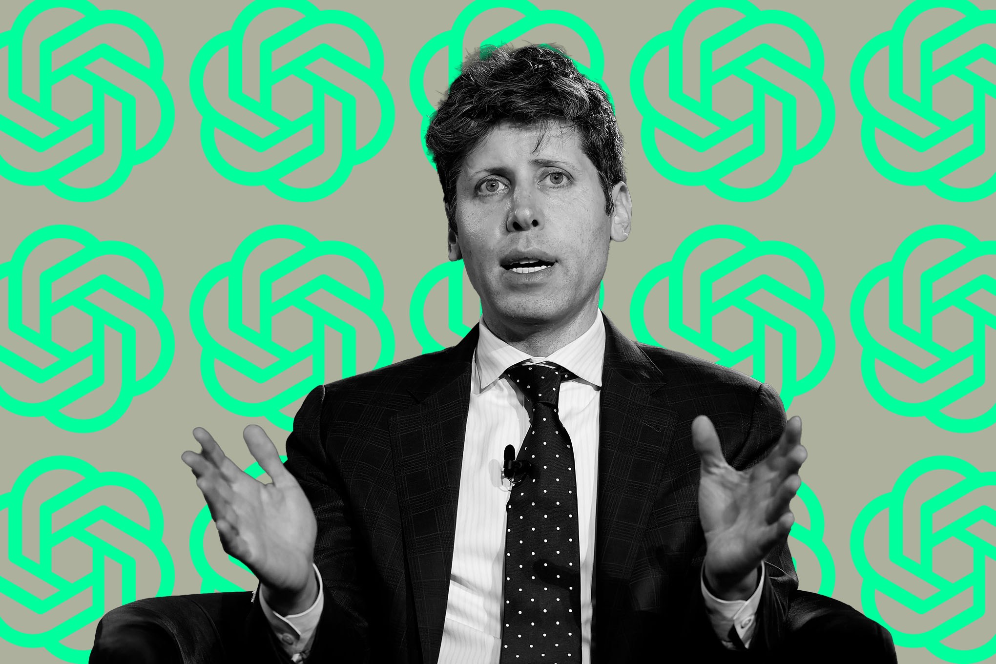 Sam Altman en una conferencia sobre IA durante la OpenAI salida a bolsa en el futuro