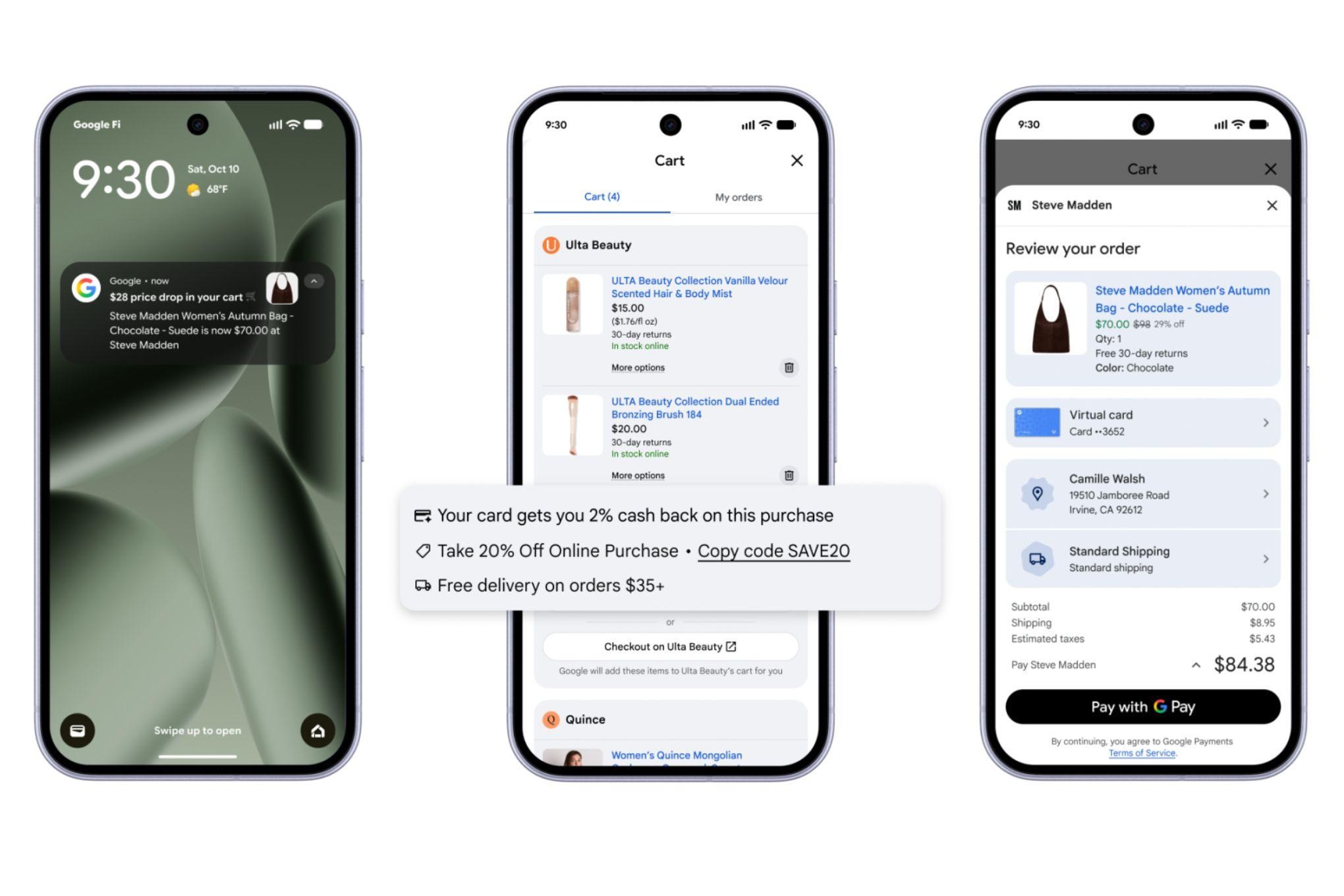 Interfaz de la nueva herramienta Google Universal Cart