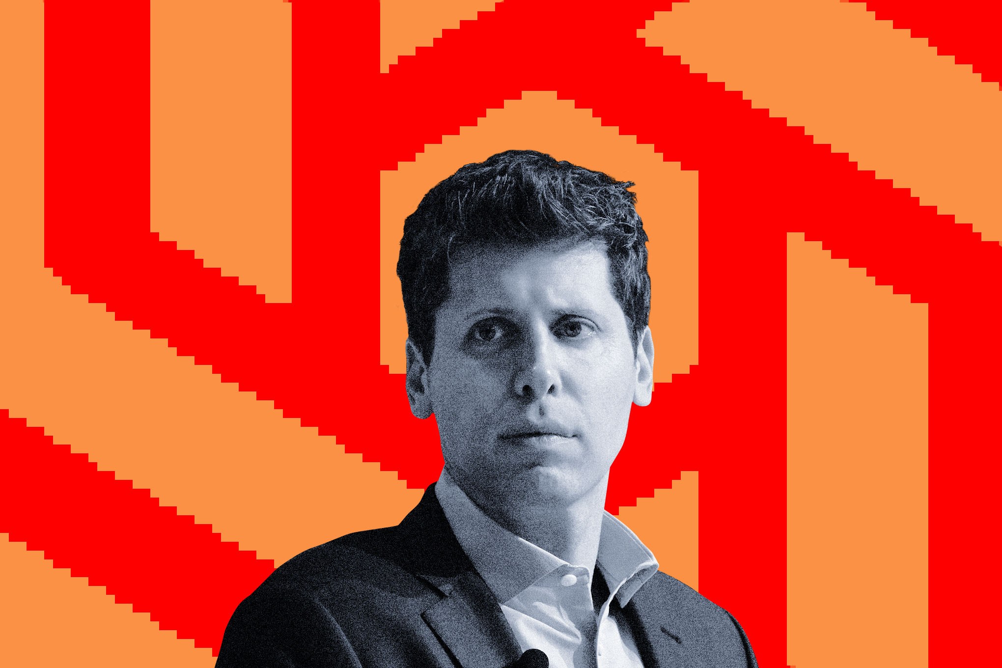 Sam Altman durante una entrevista profesional discutiendo el futuro de la inteligencia artificial.